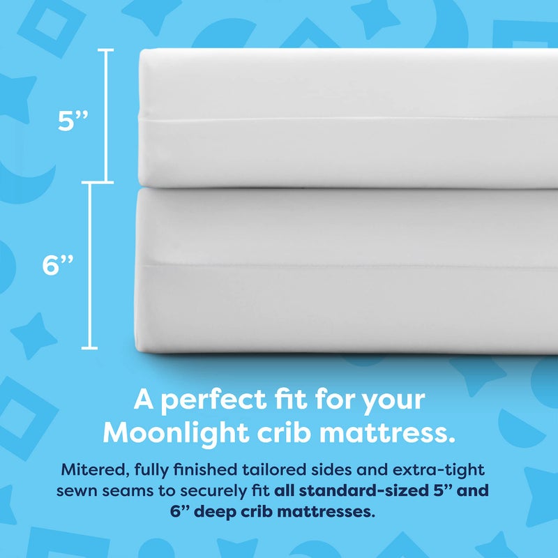 Moonlight Slumber Little Dreamer Crib Mattress Cover, Ecru, Hypoallergenic - Mattress Not Included - Image 5